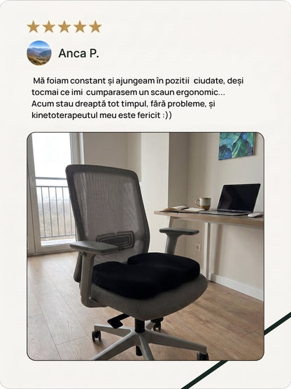 Perna Ortopedică HEY, CITIZEN! din Spumă cu Memorie și Gel pentru Scaun, Birou și Mașină | Pernă Ergonomică pentru Coccis